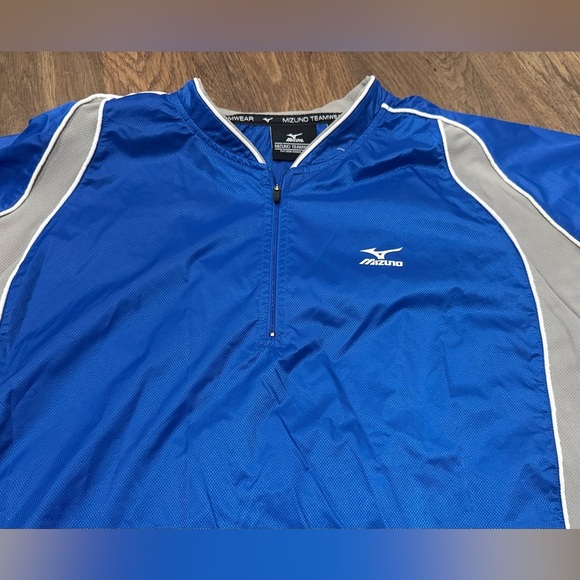 Mizuno Teamwear Batting Jersey Shirt Wind Water Protection Blue Gray Size Large - Picture 4 of 9